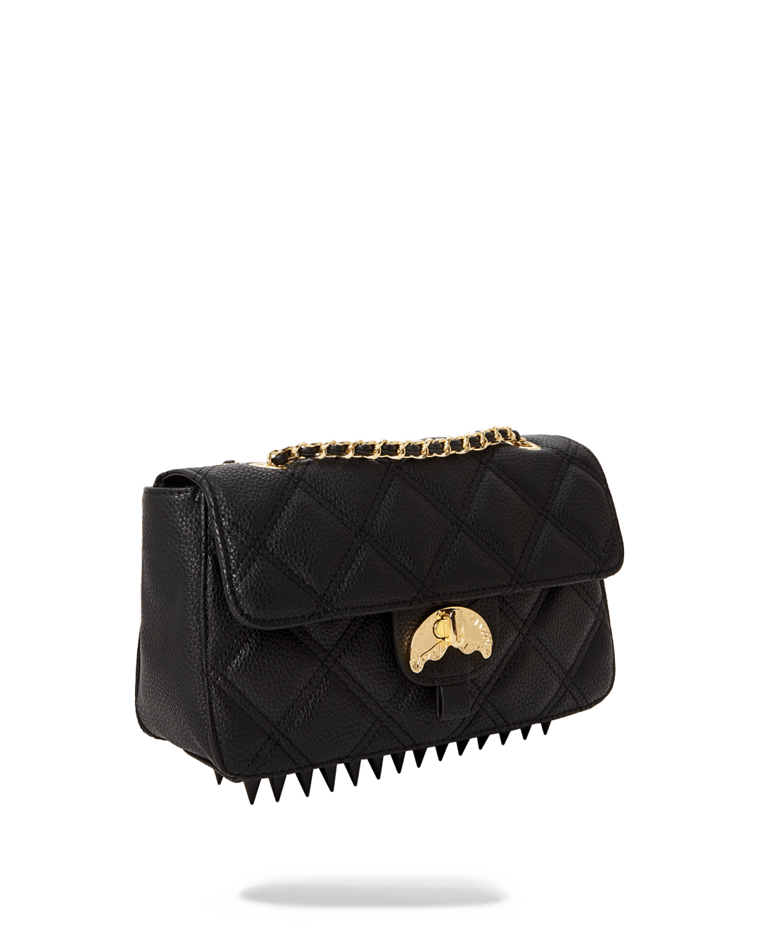 SPRAYGROUND Noir Quilt Gold Chain Shark Handbag — product image 3