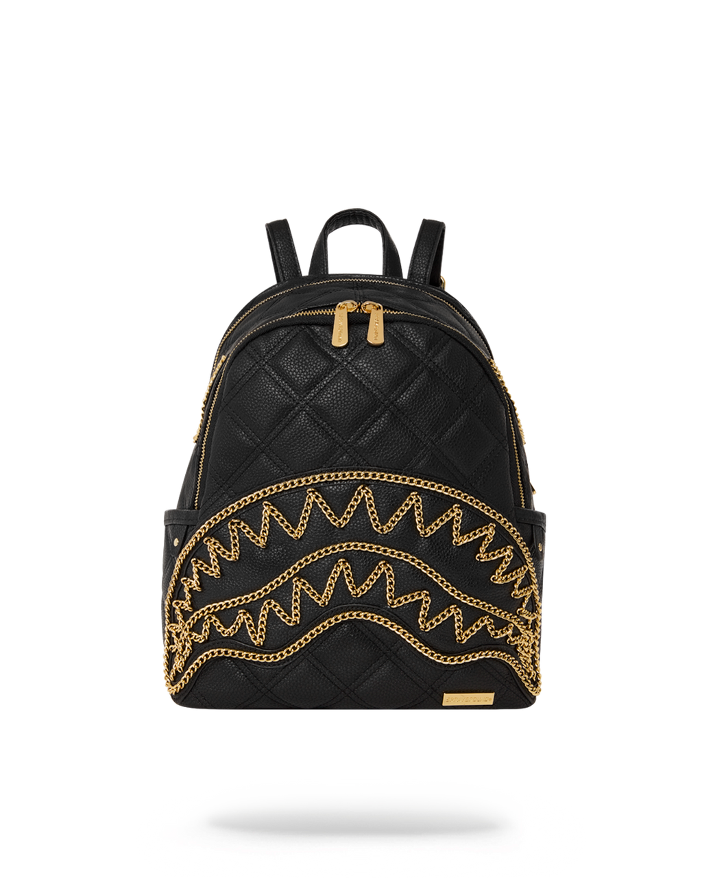 SPRAYGROUND Noir Quilt Gold Chain Shark Savage Backpack — product image 1