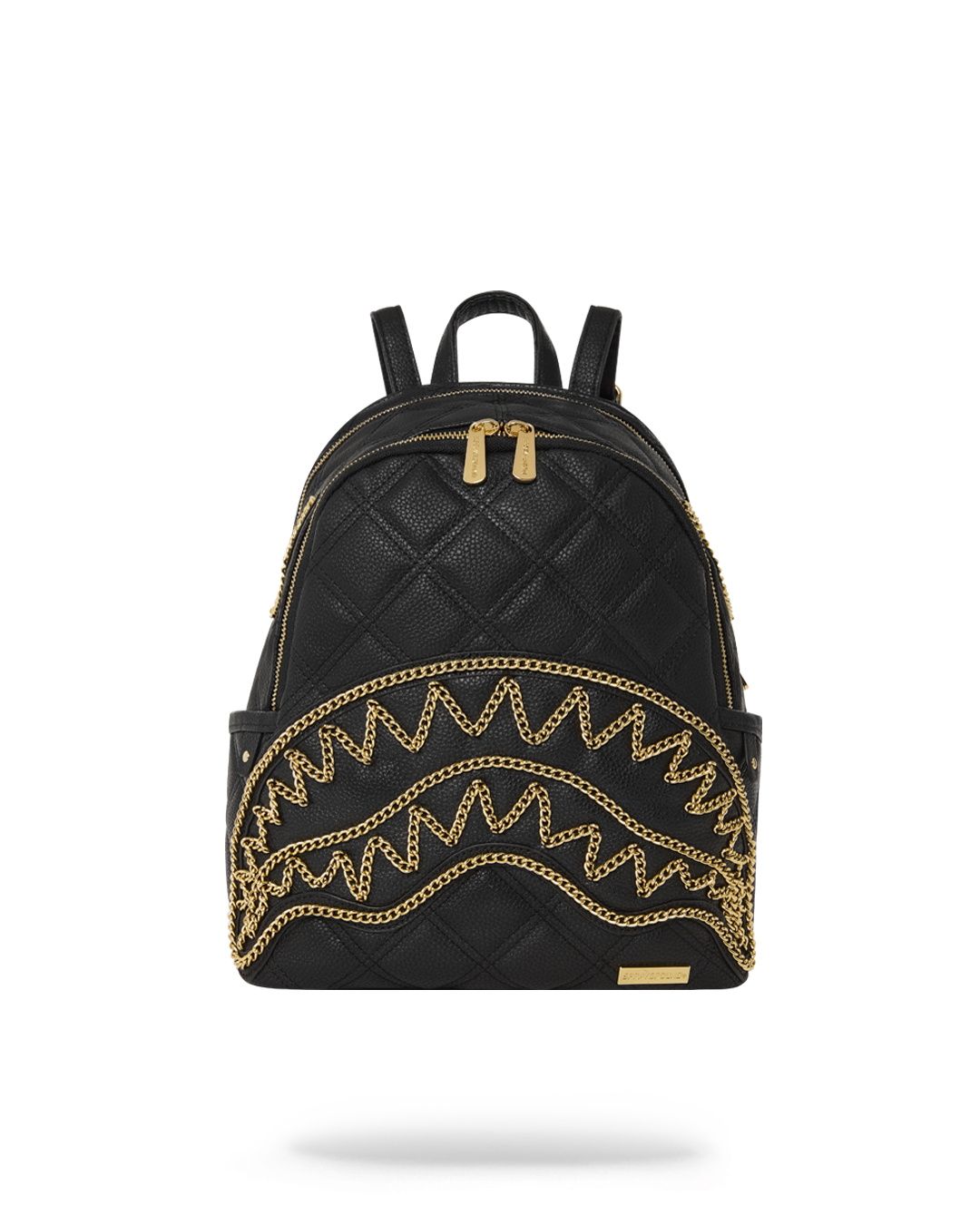 SPRAYGROUND Noir Quilt Gold Chain Shark Savage Backpack — product image 1