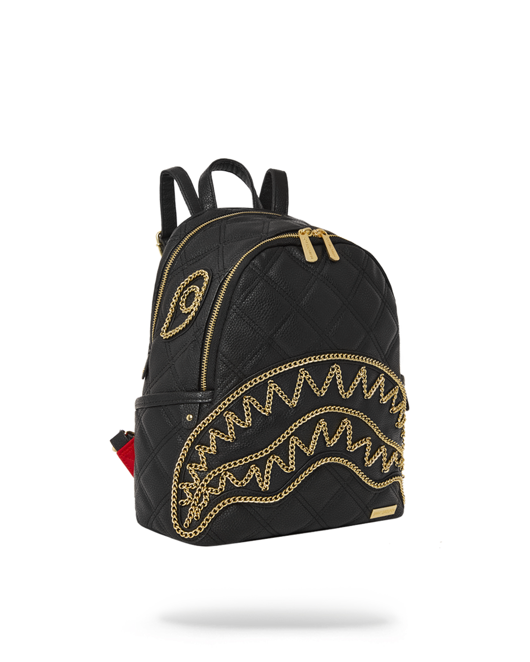 SPRAYGROUND Noir Quilt Gold Chain Shark Savage Backpack — product image 5