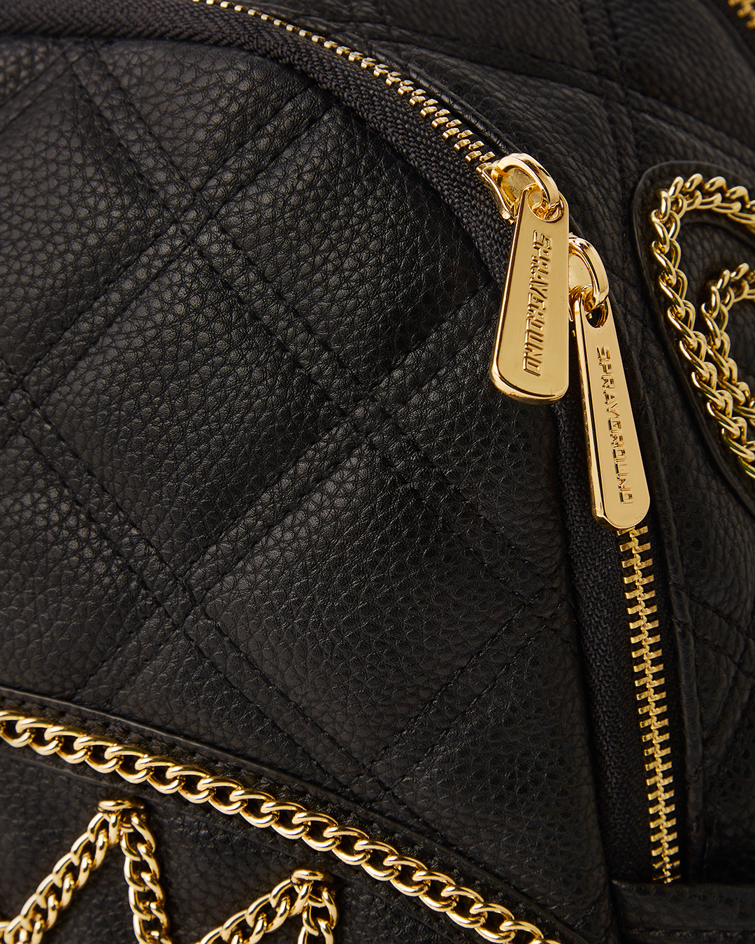 SPRAYGROUND Noir Quilt Gold Chain Shark Savage Backpack — product image 12