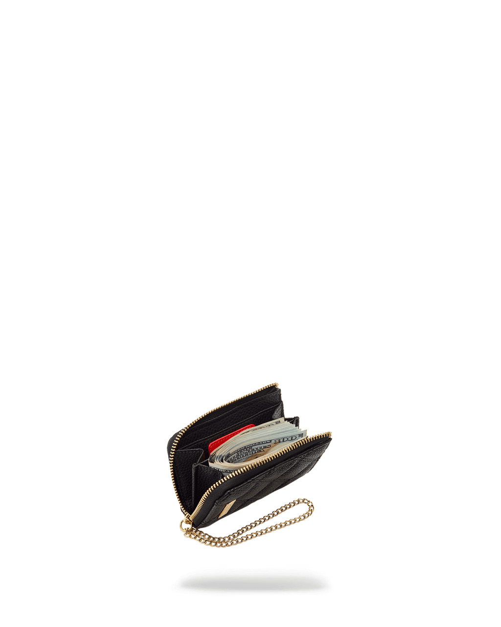 SPRAYGROUND Noir Quilt Gold Chain Shark Wallet — product image 7