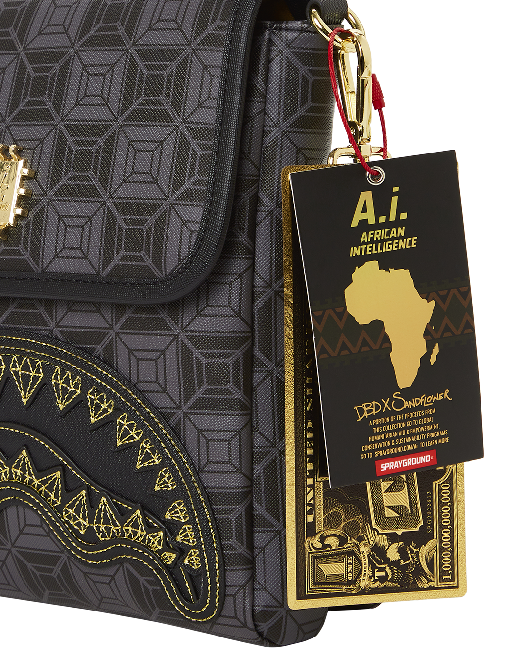SPRAYGROUND Obsidian Stunner A.I.6 Sandflower Collab Large Sling — product image 12