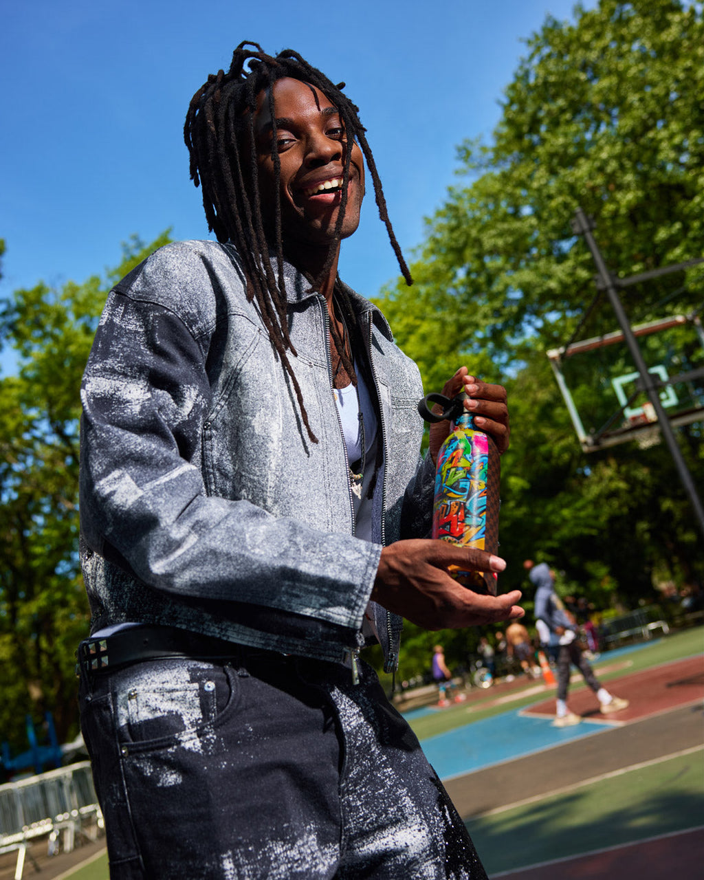 SPRAYGROUND Moneybear Split Check Water Bottle — product image 2