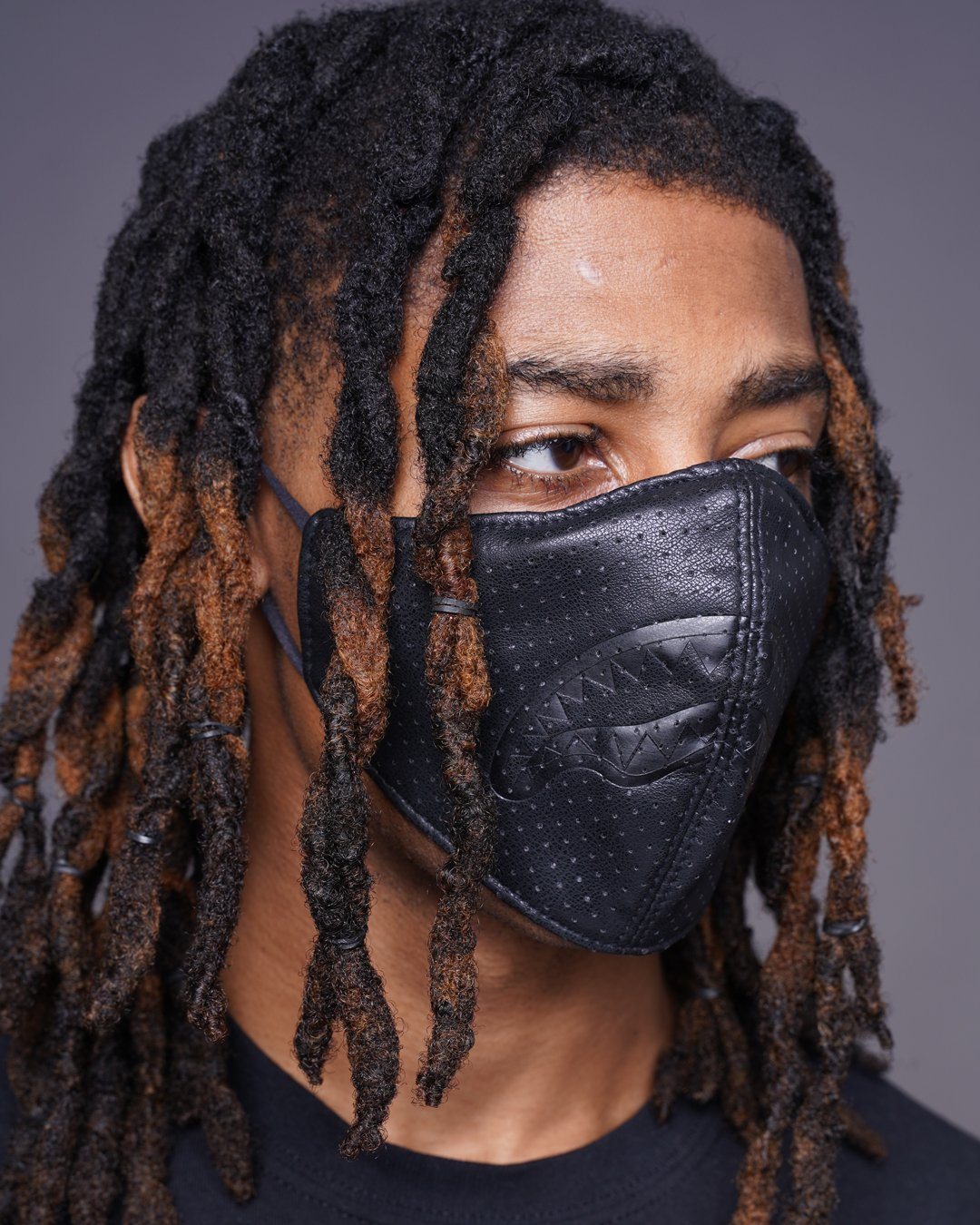 SPRAYGROUND Midnight Shark Vegan Leather Facemask — product image 2