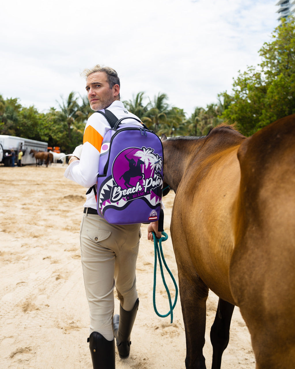 SPRAYGROUND Miami Beach Polo Collab Backpack (DLXV-Purple) — product image 6