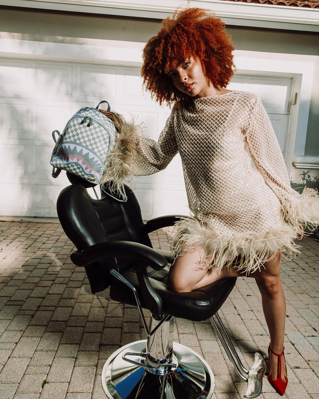 SPRAYGROUND Knit Sharks In Paris In Cream Savage Backpack — product image 4