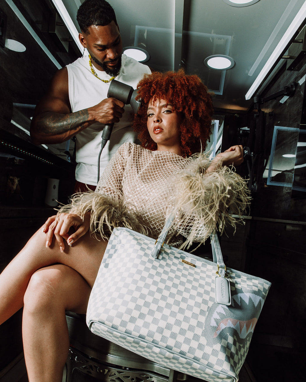 SPRAYGROUND Knit Sharks In Paris In Cream Tote — product image 14