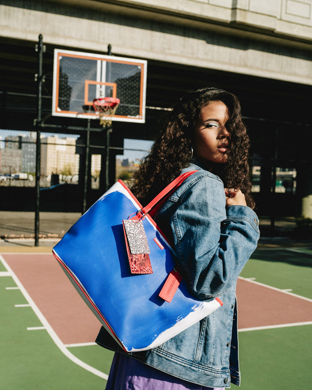 SPRAYGROUND Keith Haring The Big Blue Purse Art Tote — product image 2