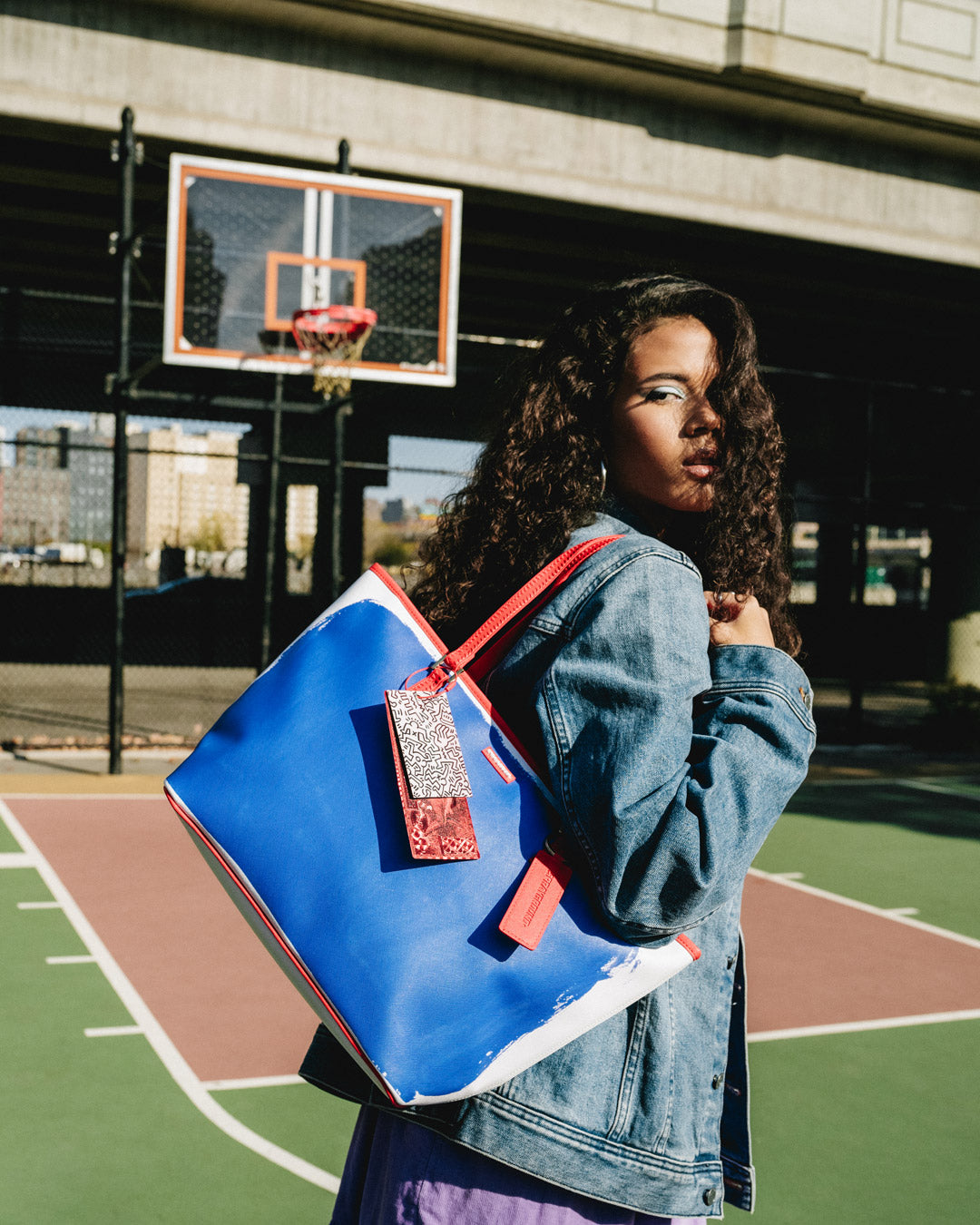 SPRAYGROUND Keith Haring The Big Blue Purse Art Tote — product image 2