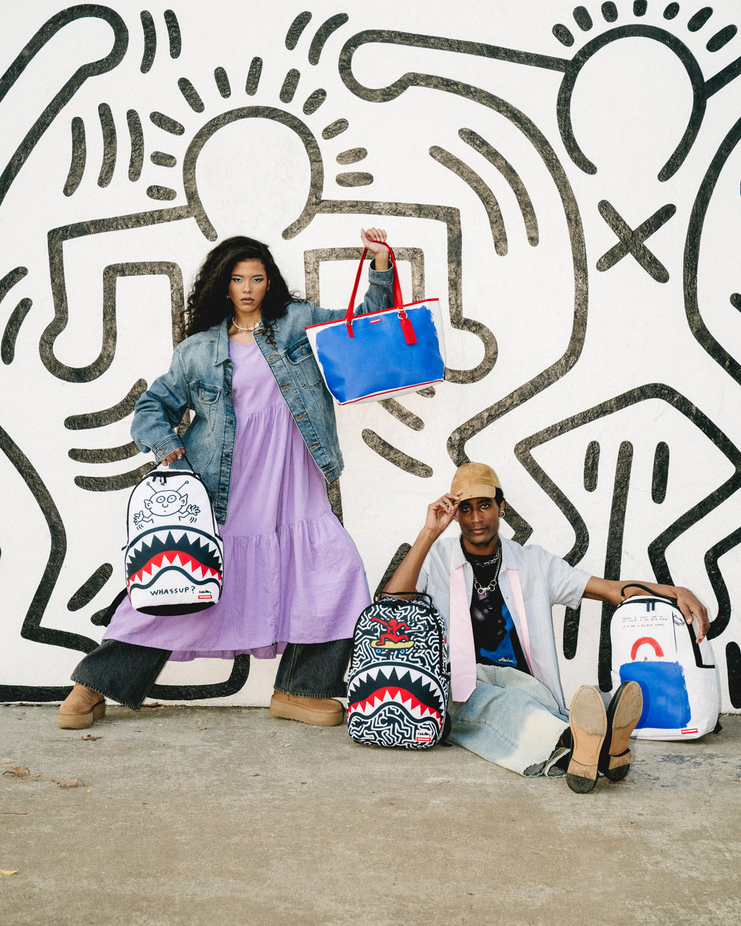 SPRAYGROUND Keith Haring The Big Blue Purse Art Tote — product image 12