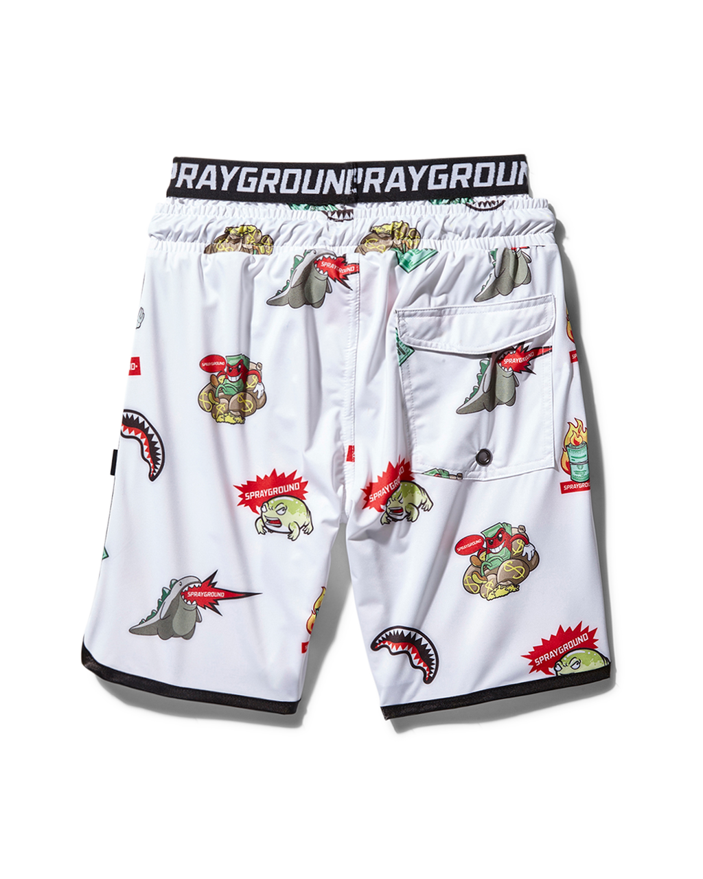 SPRAYGROUND Kids Patch All-In Swim Trunks (White) — product image 2