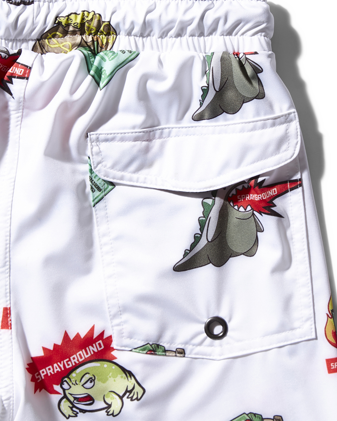 SPRAYGROUND Kids Patch All-In Swim Trunks (White) — product image 3