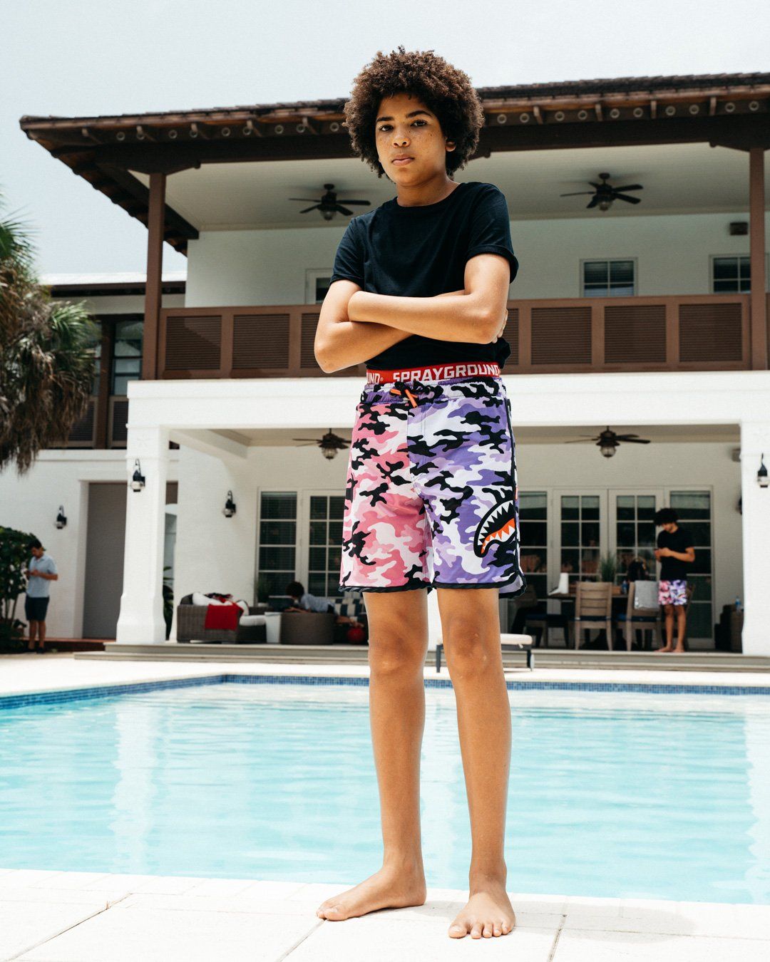 SPRAYGROUND Kids Split Camo Swim Trunks — product image 2