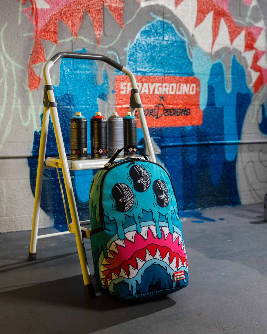 SPRAYGROUND Jorge Rodriguez The Artist Collab Drips Sharks Backpack — product image 2