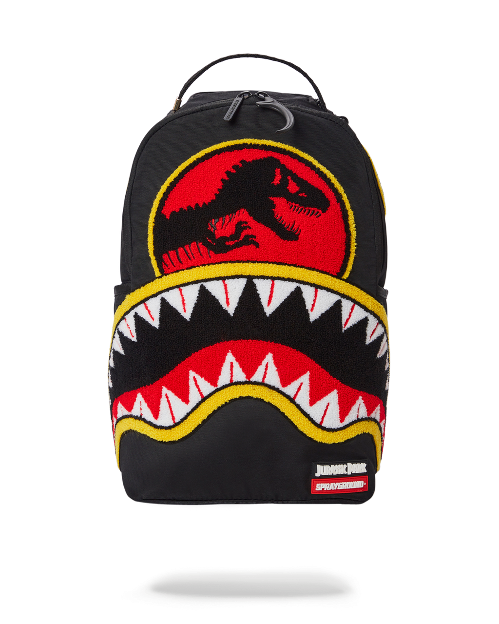 SPRAYGROUND Jurassic Park Shark "Chenille Shark" Backpack (DLXR) — product image 1