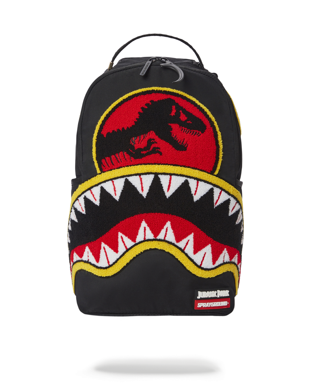 SPRAYGROUND Jurassic Park Shark "Chenille Shark" Backpack (DLXR) — product image 1