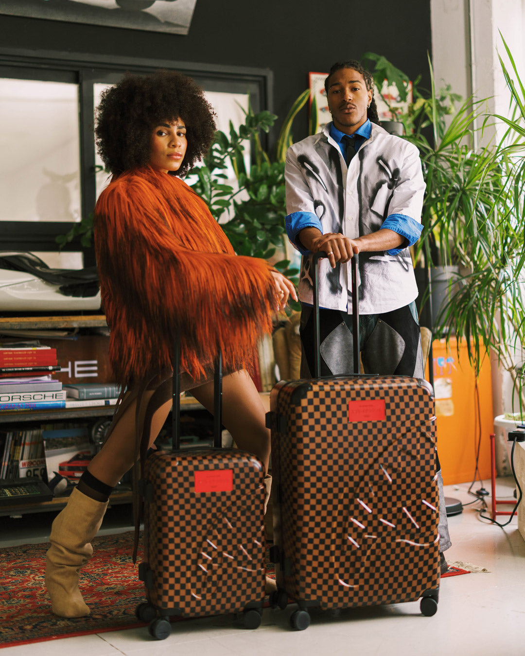 SPRAYGROUND Katana Check Boss Full-Size Luggage — product image 2