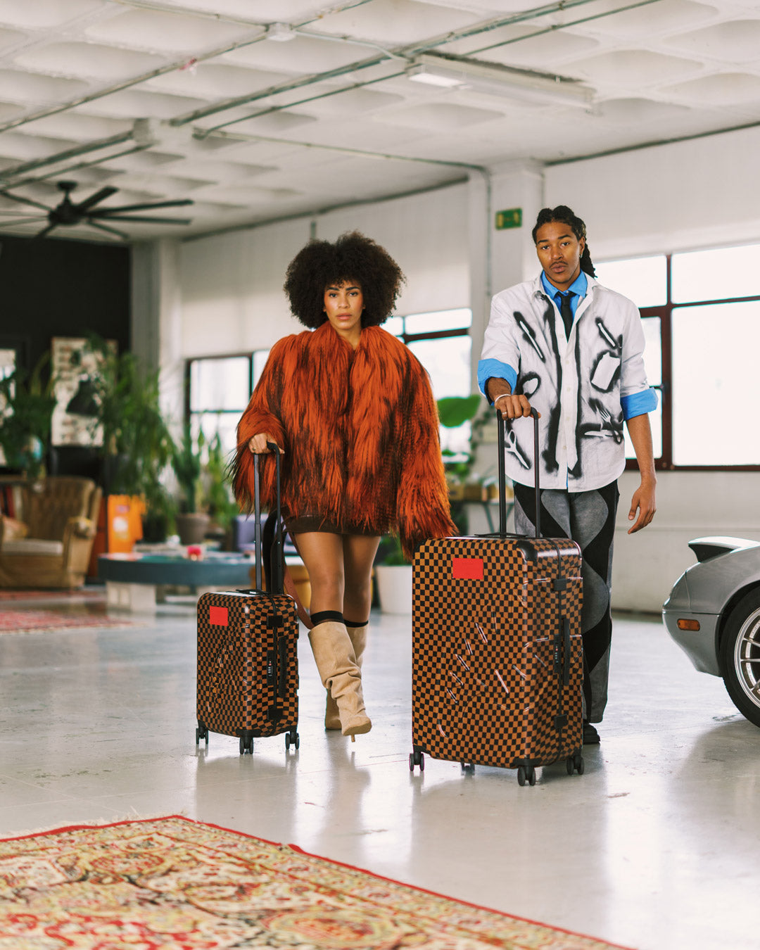 SPRAYGROUND Katana Check Boss Full-Size Luggage — product image 4