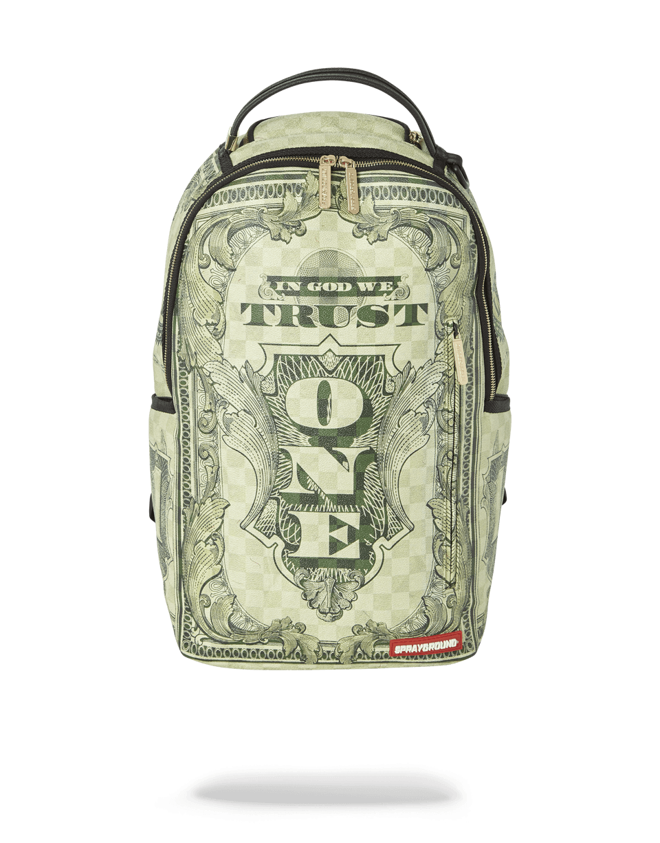 SPRAYGROUND In God We Trust Green Backpack (One Of One) — product image 1