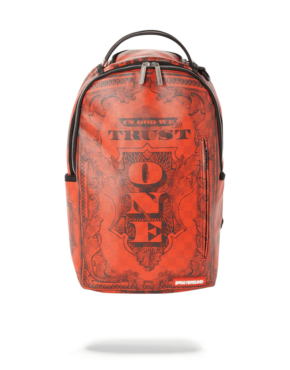 SPRAYGROUND In God We Trust Red Backpack (One Of One) — product image 1