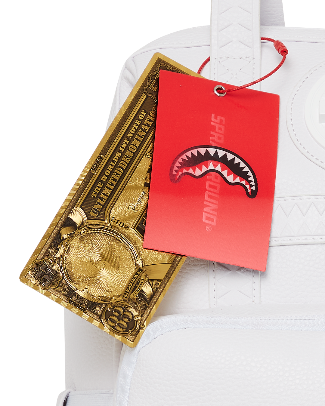 SPRAYGROUND Heavy Metal Shark White Out Biz Top Opener Backpack — product image 14