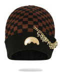 SPRAYGROUND Gold Chain Check Beanie — product image 1