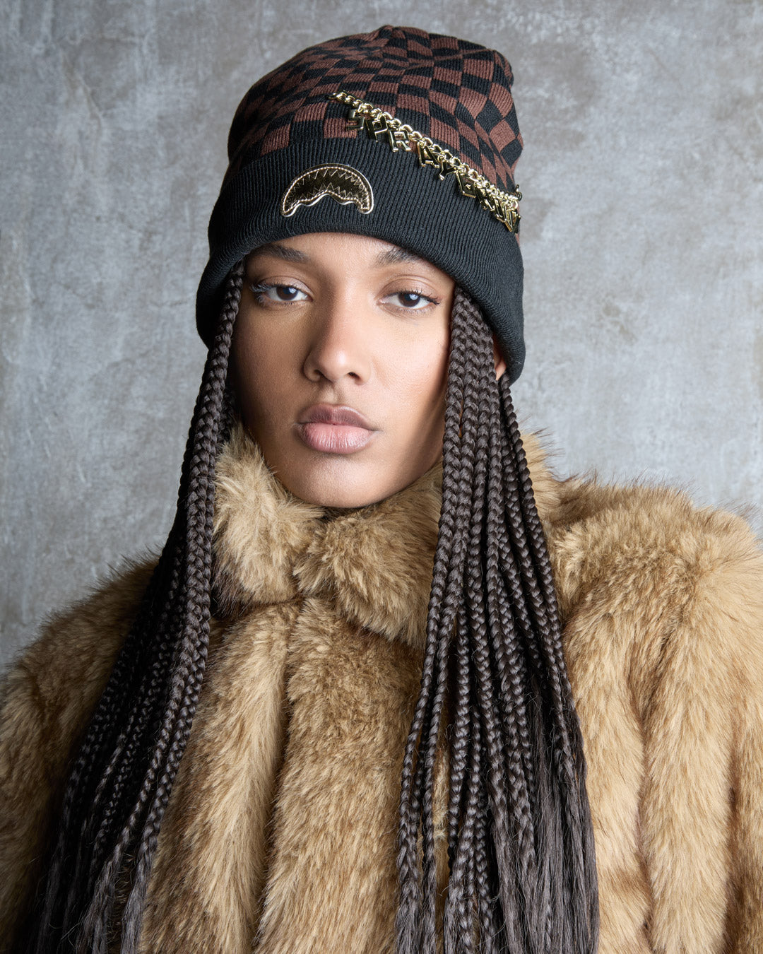 SPRAYGROUND Gold Chain Check Beanie — product image 7