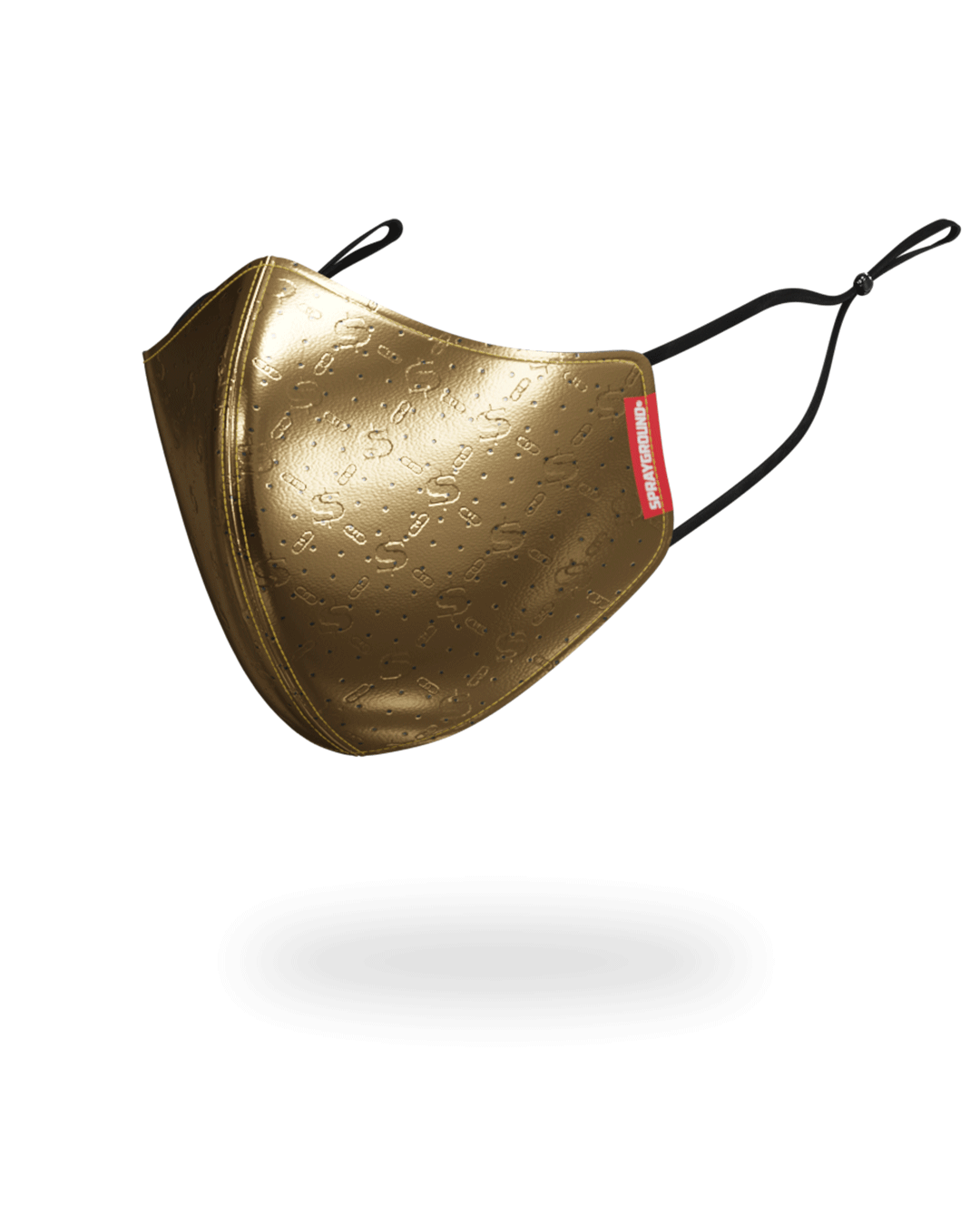 SPRAYGROUND Gold Money Pattern Vegan Leather Face Mask — product image 3