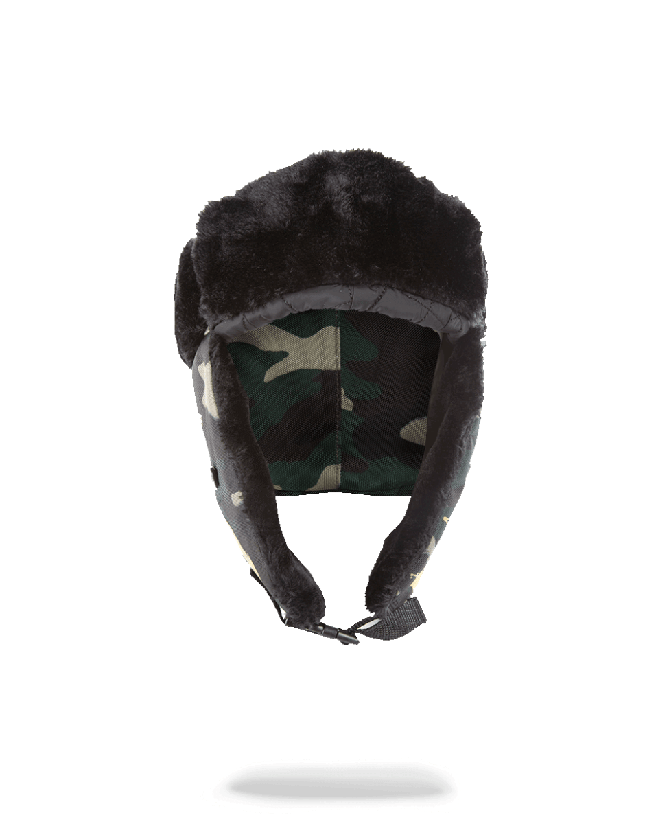 SPRAYGROUND Gold Stencil Camo Aviator Hat — product image 1