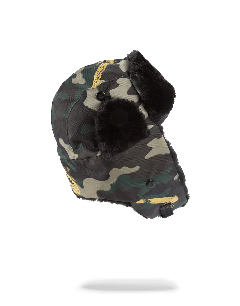 SPRAYGROUND Gold Stencil Camo Aviator Hat — product image 3