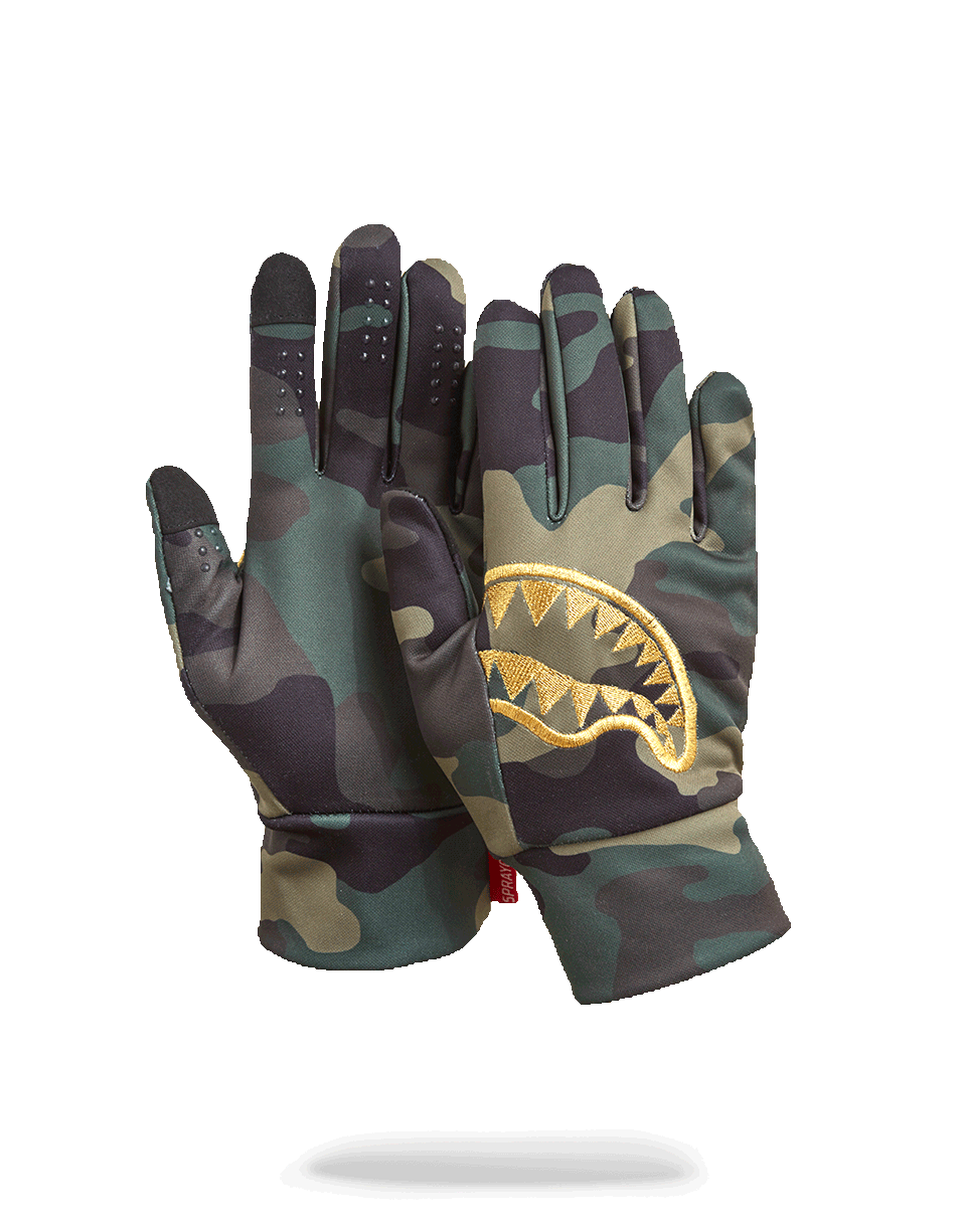 SPRAYGROUND Gold Stencil Camo Gloves — product image 1