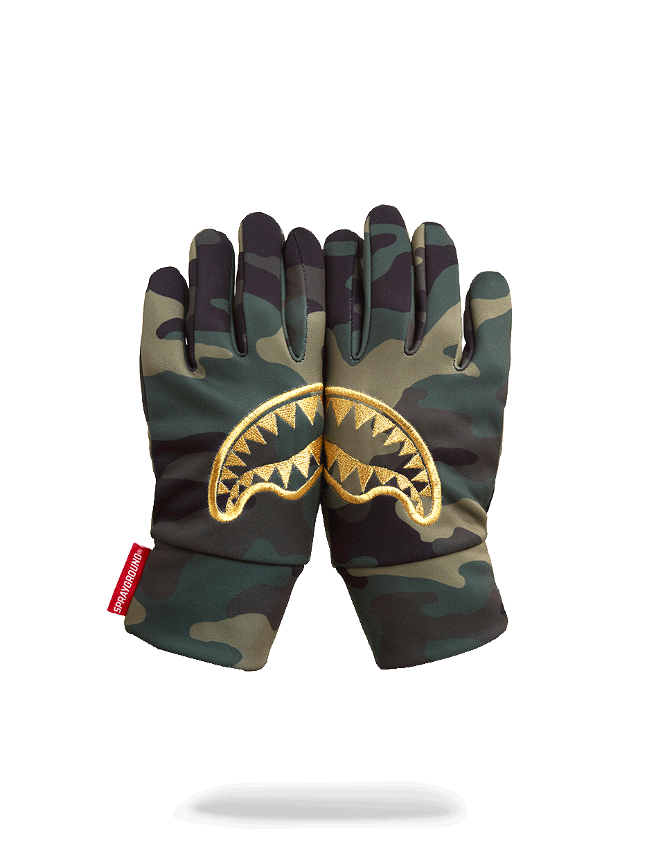 SPRAYGROUND Gold Stencil Camo Gloves — product image 2