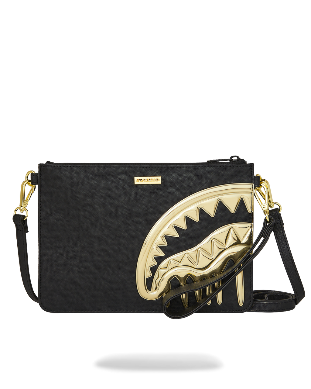 SPRAYGROUND Goldheart Shark Drip Crossover Clutch — product image 1