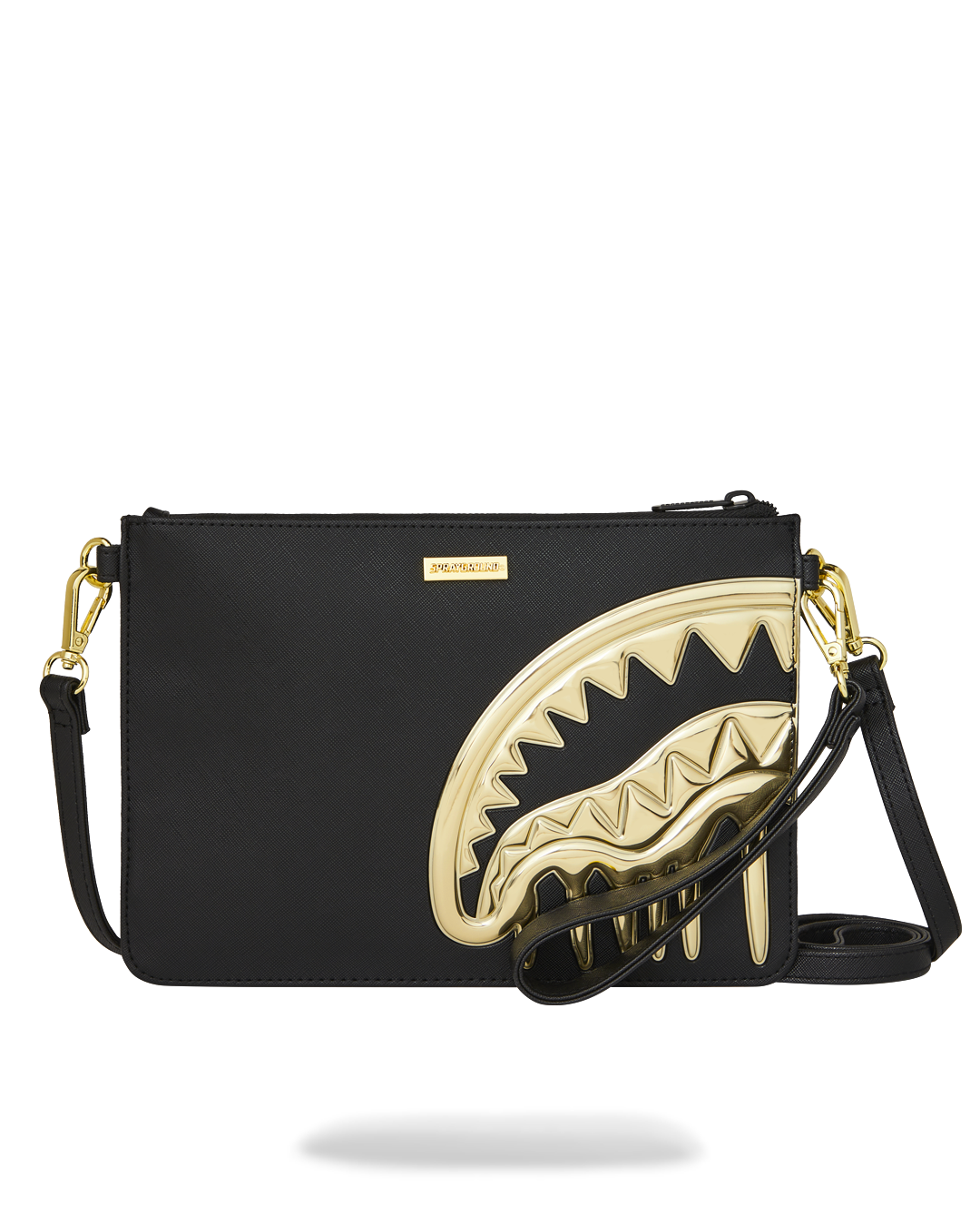 SPRAYGROUND Goldheart Shark Drip Crossover Clutch — product image 1