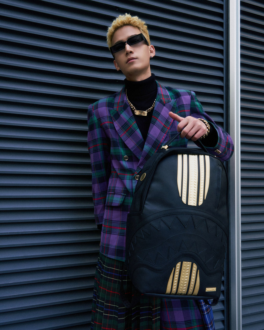SPRAYGROUND Gold And Black Racing Stripes Backpack — product image 12