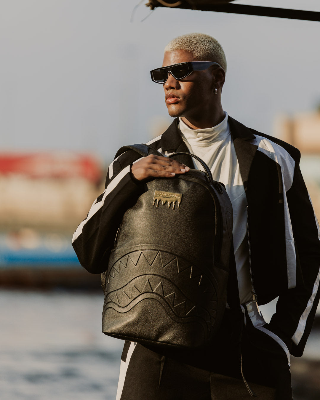 SPRAYGROUND Gold Brick Drip Black Backpack — product image 4