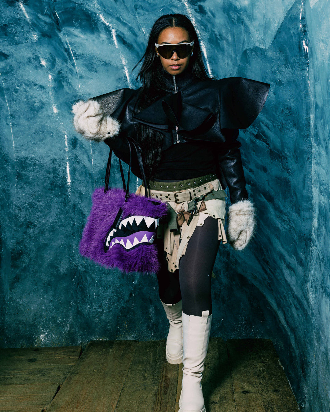 SPRAYGROUND Furzilla Shark (Purp) Tote — product image 2