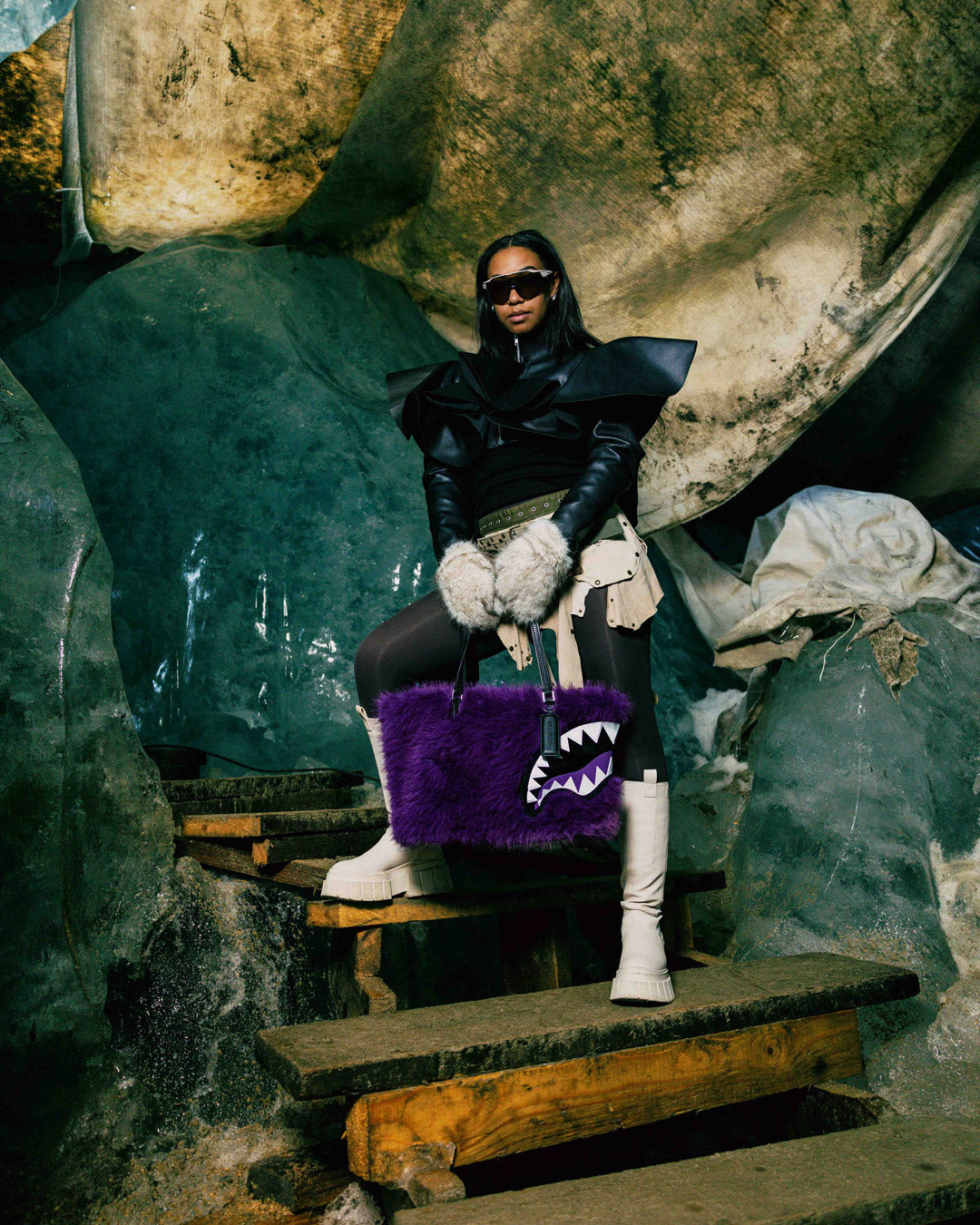 SPRAYGROUND Furzilla Shark (Purp) Tote — product image 4