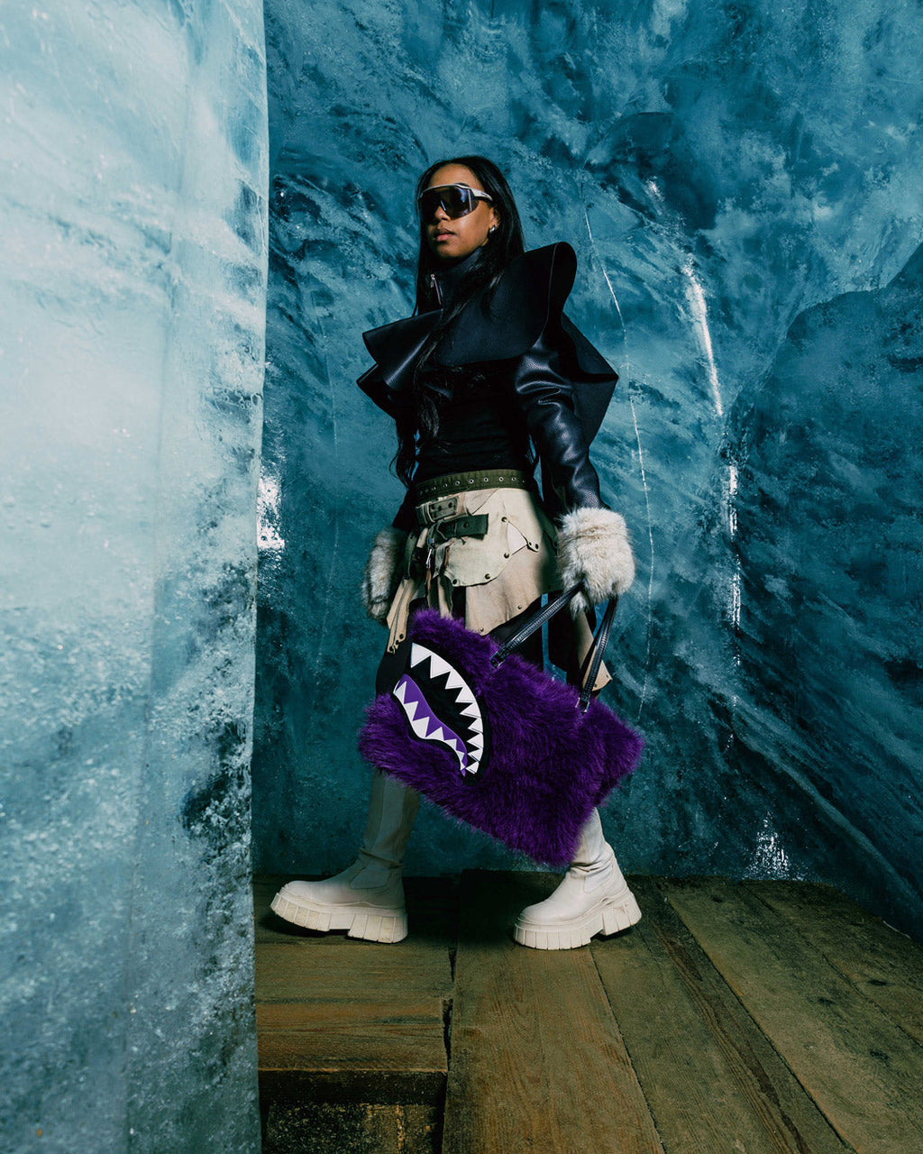SPRAYGROUND Furzilla Shark (Purp) Tote — product image 6