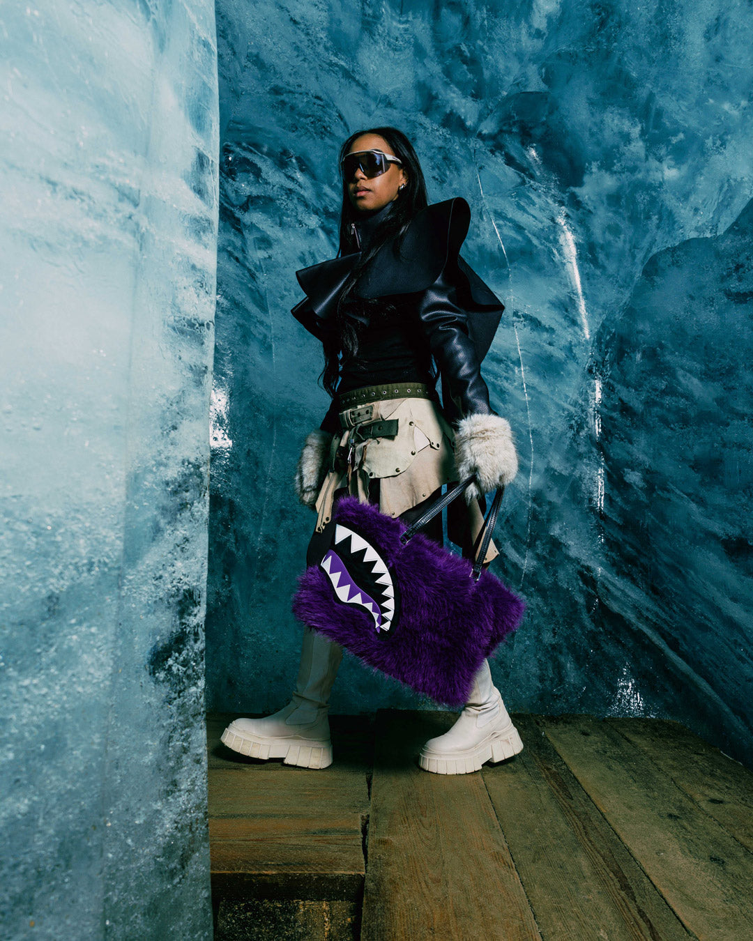 SPRAYGROUND Furzilla Shark (Purp) Tote — product image 6