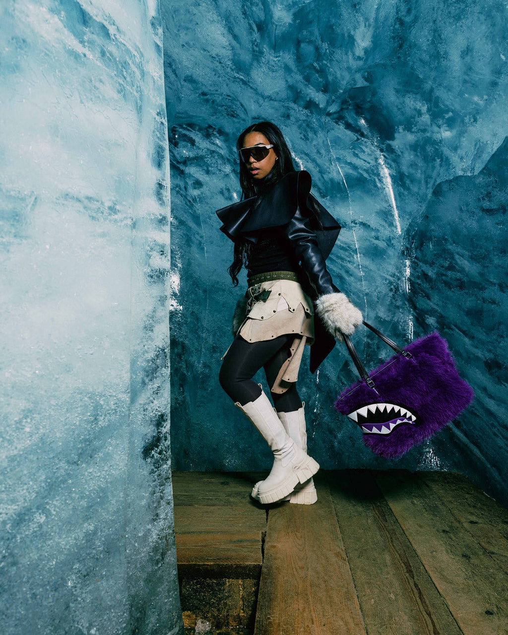 SPRAYGROUND Furzilla Shark (Purp) Tote — product image 8