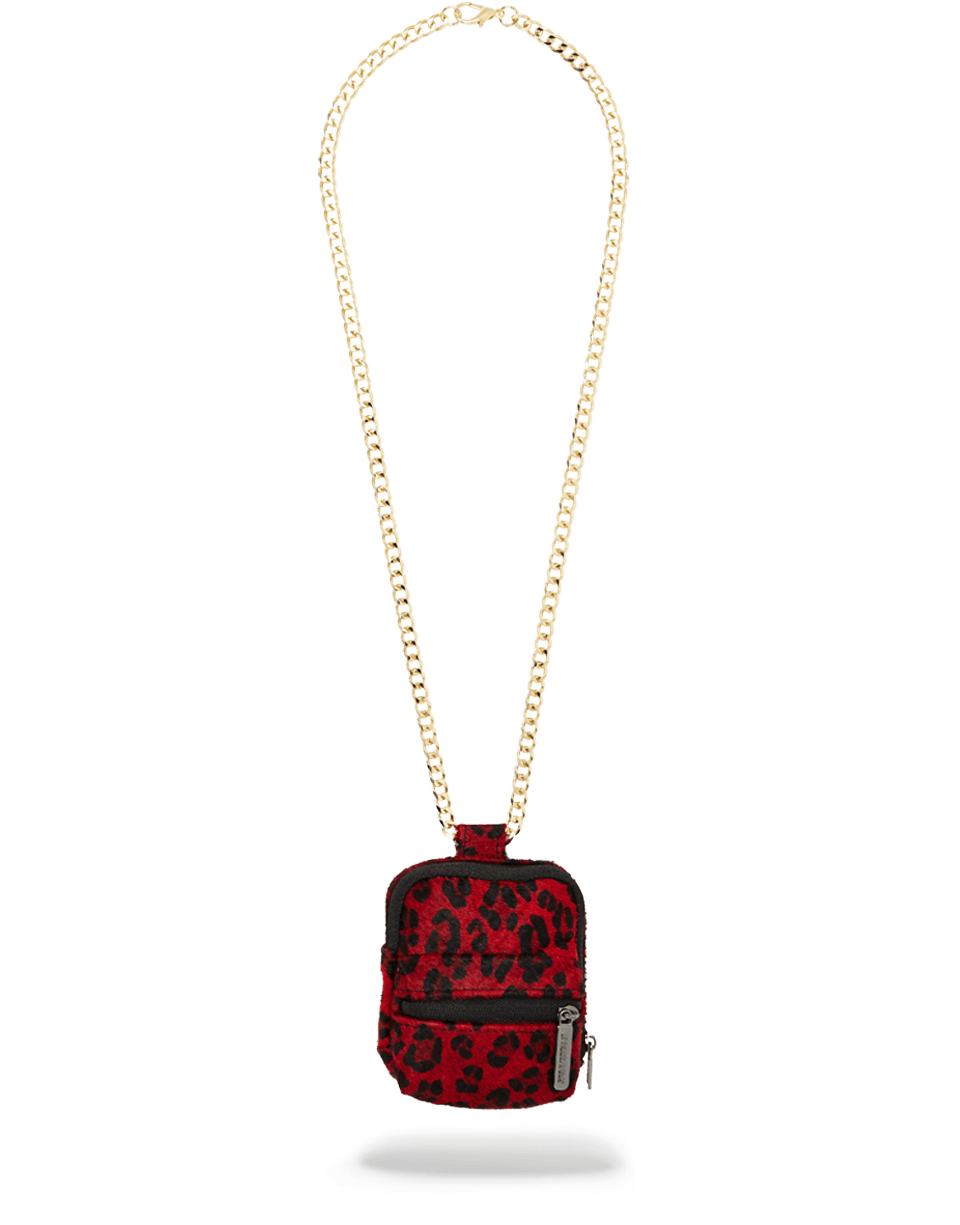 SPRAYGROUND Fur Red Leopard Backpack Chain — product image 1