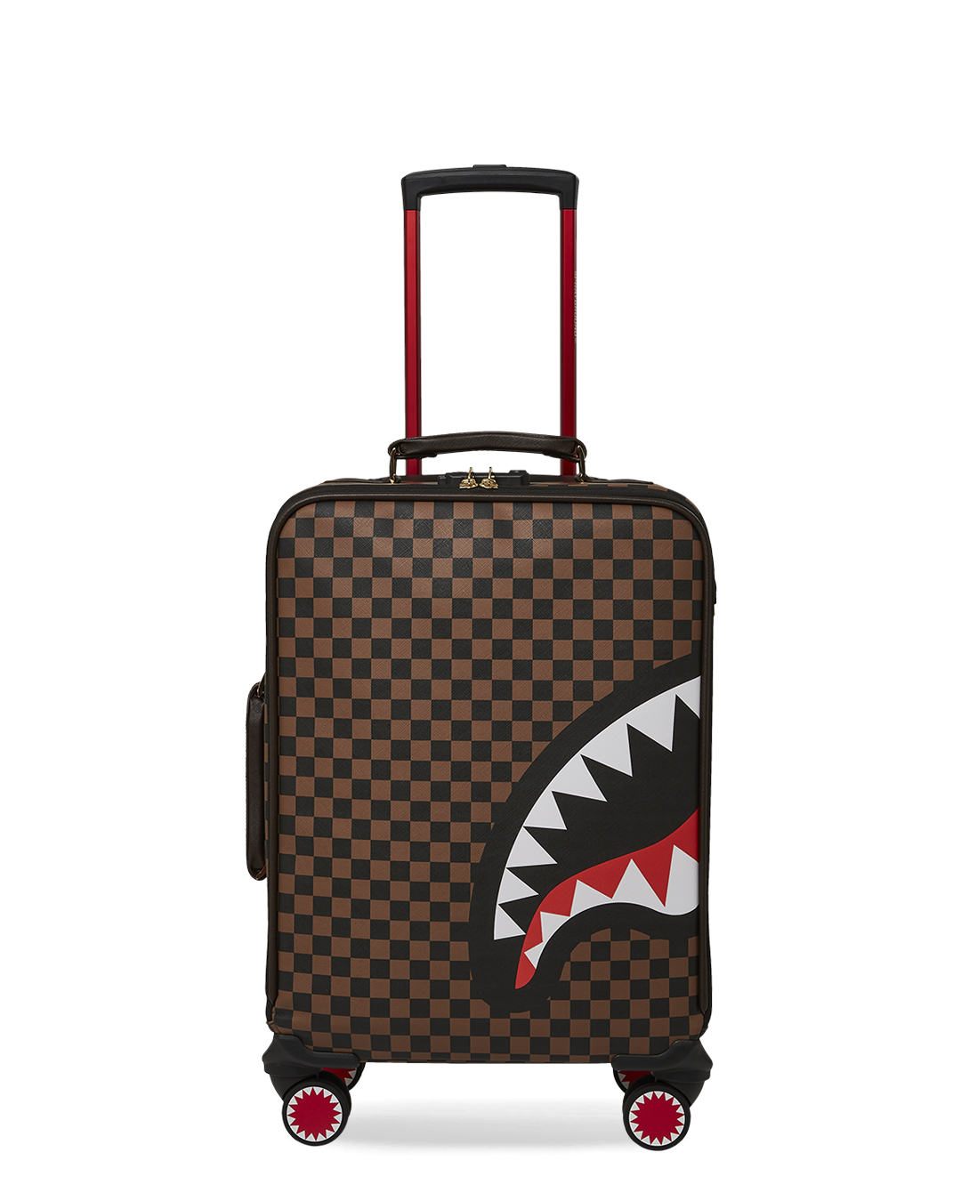 SPRAYGROUND Exterior Gold Zip Pocket Sharks In Paris Jetsetter Carry-On Luggage — product image 3