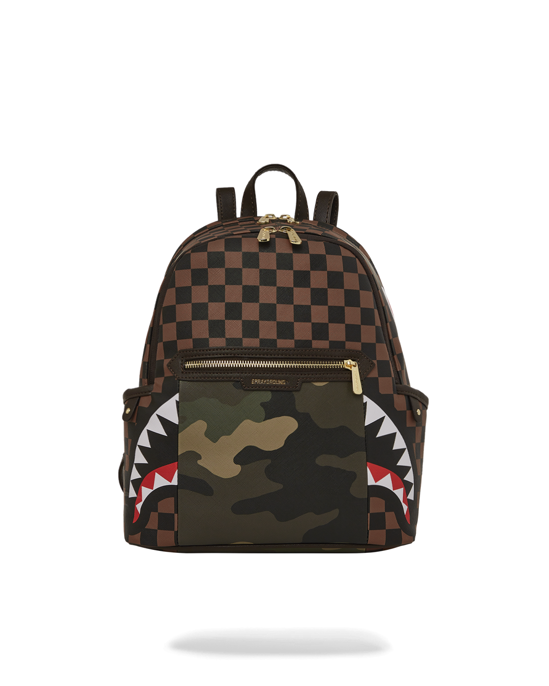 SPRAYGROUND Exterior Gold Zip Pocket Sharks In Paris Savage Backpack — product image 1