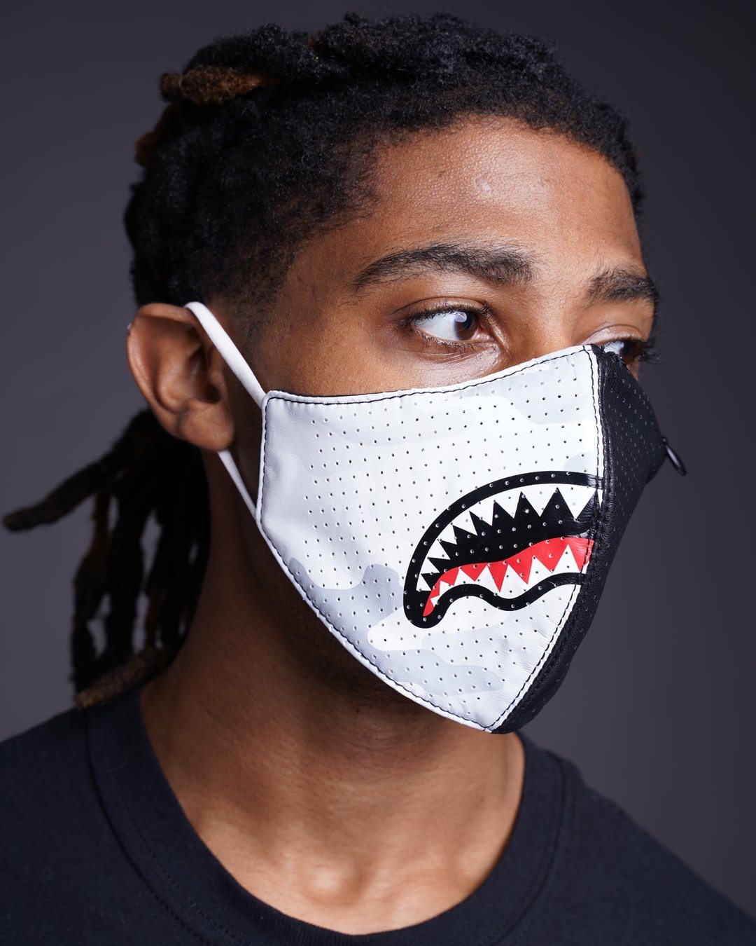 SPRAYGROUND Damage Control Stash Pocket Vegan Leather Face Mask — product image 2