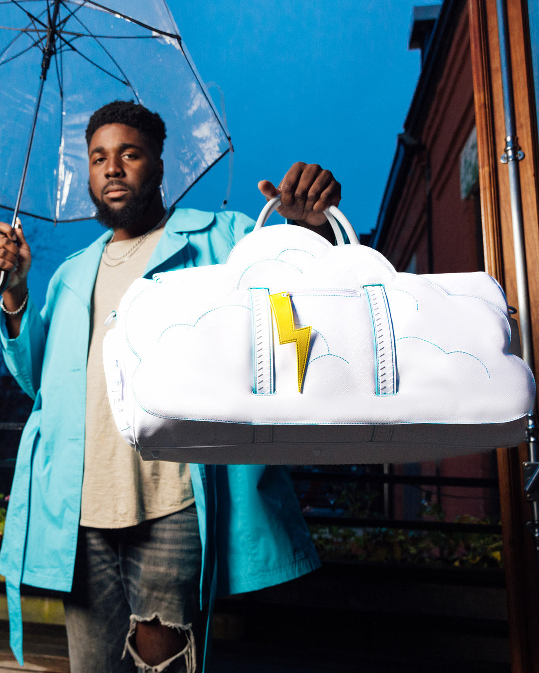 SPRAYGROUND Cloudy With A Chance Of Shark Duffle — product image 2