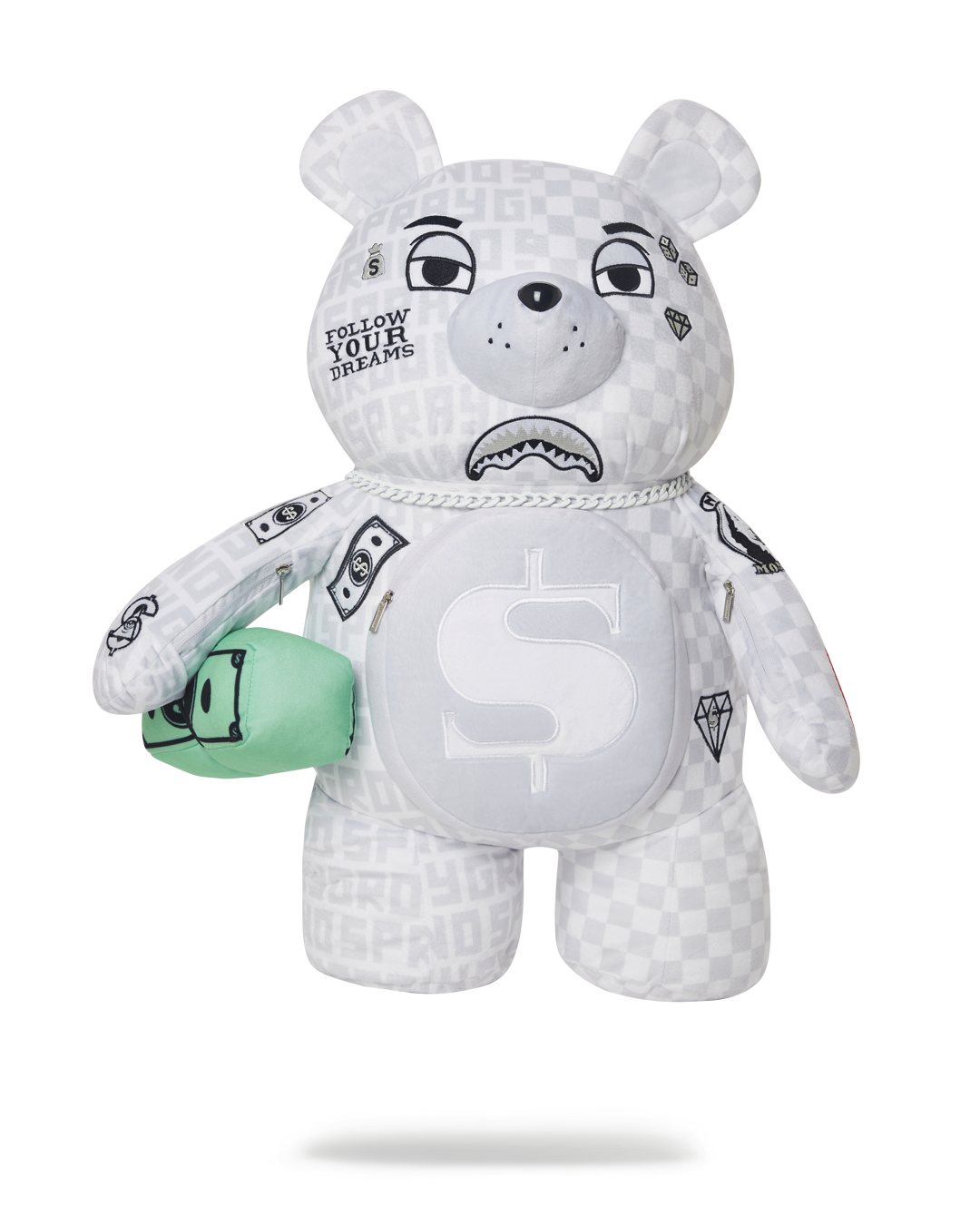 SPRAYGROUND Split The Check (Pearl) Moneybear Teddybear Backpack — product image 1