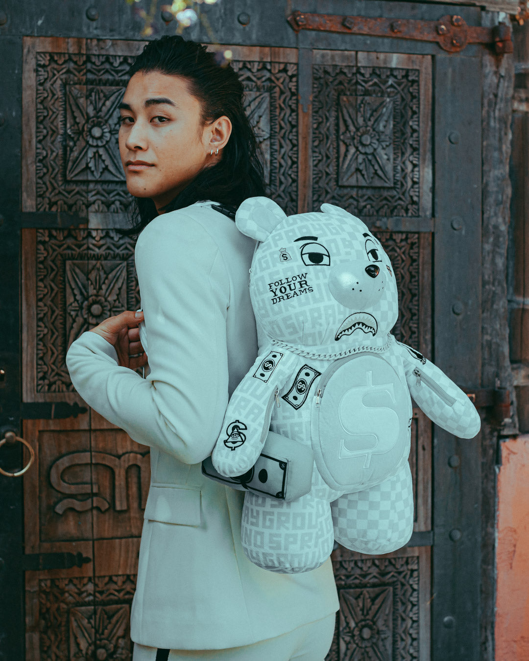 SPRAYGROUND Split The Check (Pearl) Moneybear Teddybear Backpack — product image 2