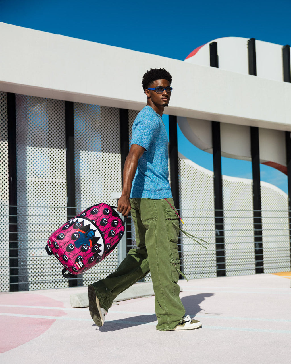 SPRAYGROUND Squid Game Collab Front Man & Pink Guard Sharks Backpack — product image 4